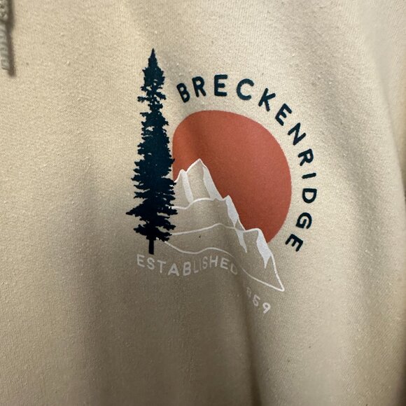 Breckenridge Colorado Hoodie, Cream Breckenridge graphic on front and back. - Picture 4 of 13